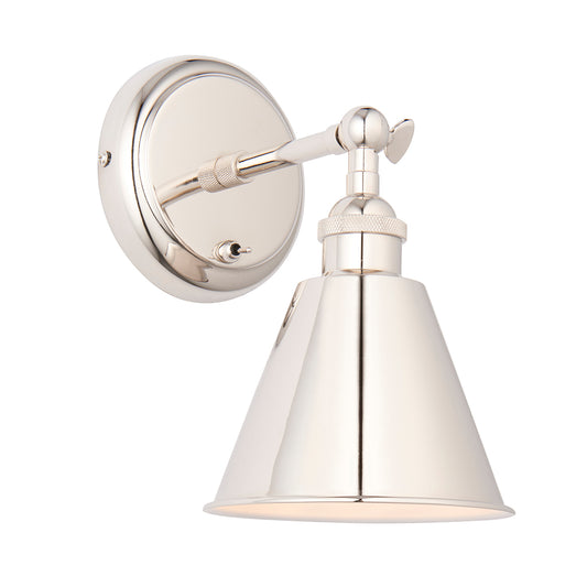 Felton Wall Light in Bright Nickel