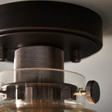 Hayden Tinted Glass Flush Light in Black Chrome