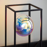 Draven Open Frame Table Light with Iridescent Glass