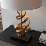 Vivienne Gold Ribbon Table Light with Ivory Shade
