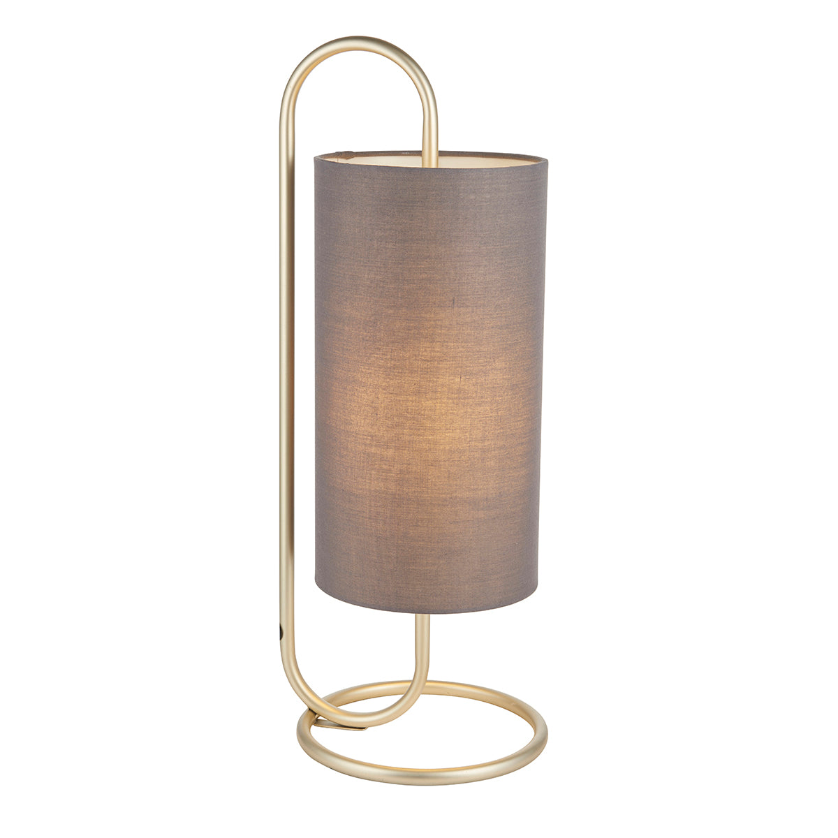Antique brass paint & grey fabric