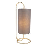 Antique brass paint & grey fabric