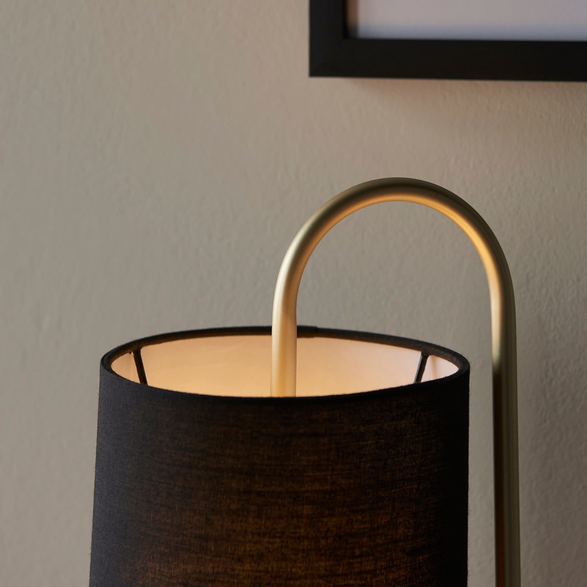 Antique brass paint & black fabric