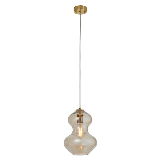Cora Shaped Pendant in Satin Brass