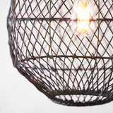 Ezra Pendant in Black Rattan