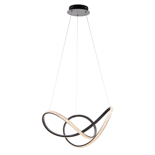Evan Swirl Pendant in Textured Black
