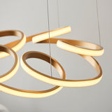 Inez Multi Spiral Pendant in Satin Gold