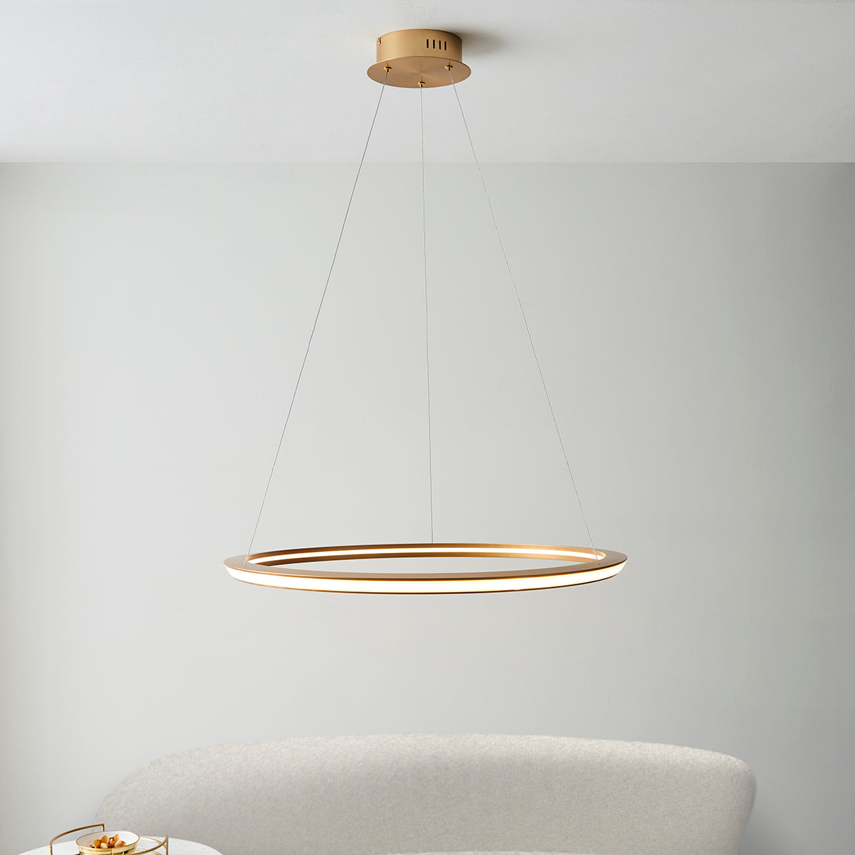Ennie Ring Pendant in Satin Gold