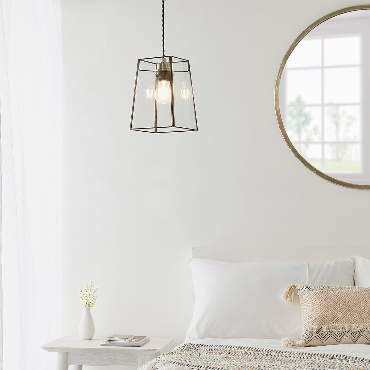 Balmoral Metal and Glass Pendant