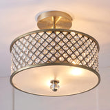 Arden Three Light Flush Light in Antique Brass