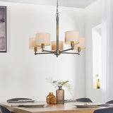 Isaac Five Light Pendant in Hammered Bronze