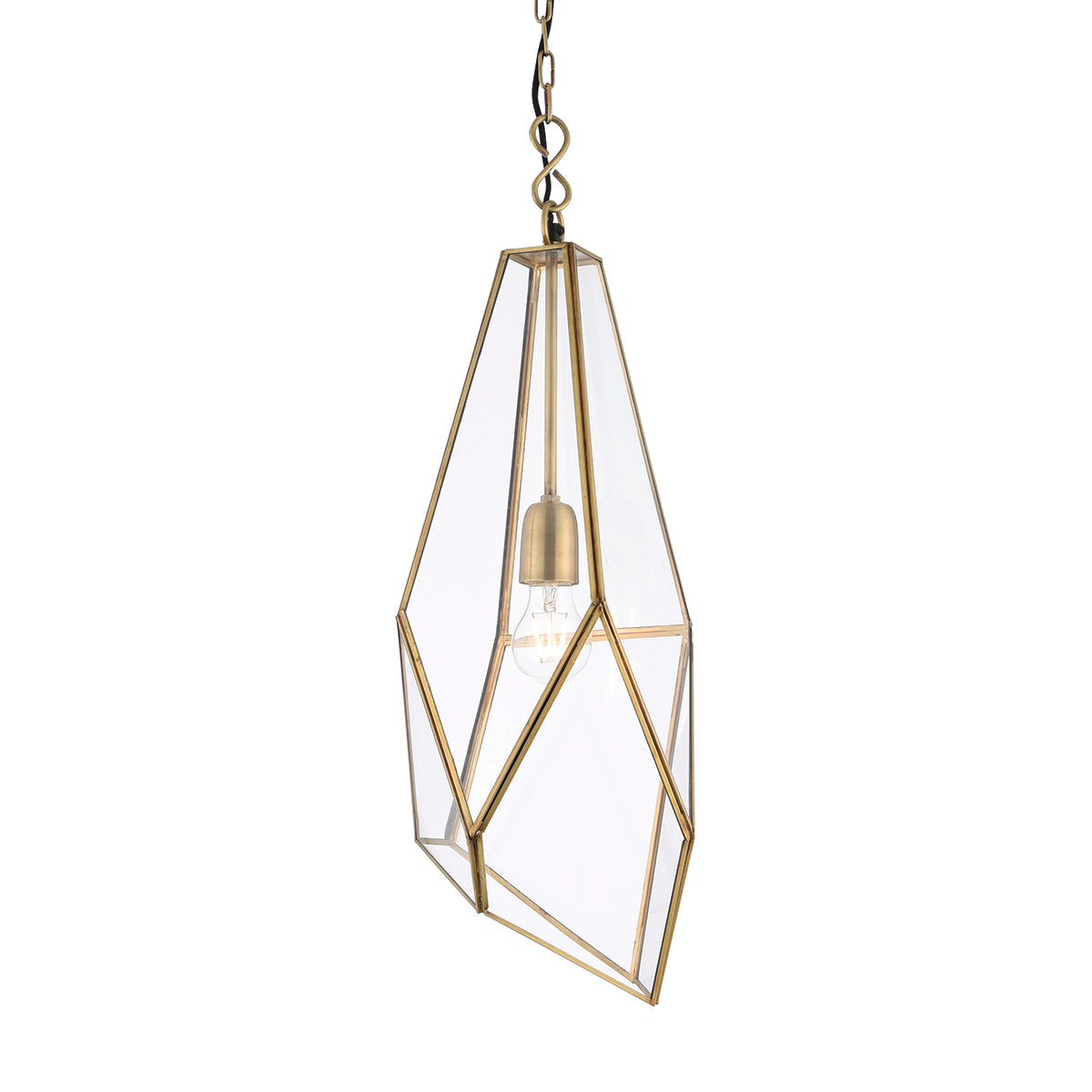 Quartz Metal and Glass Pendant