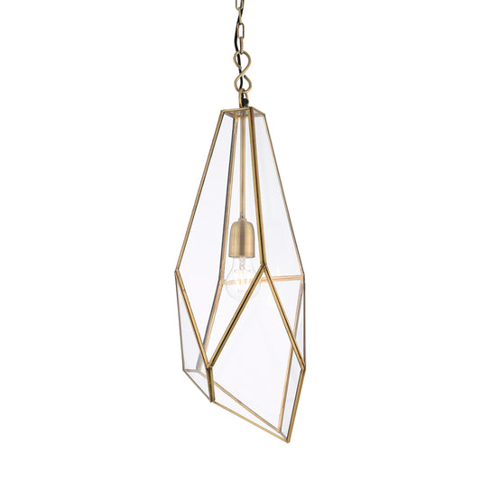 Quartz Metal and Glass Pendant
