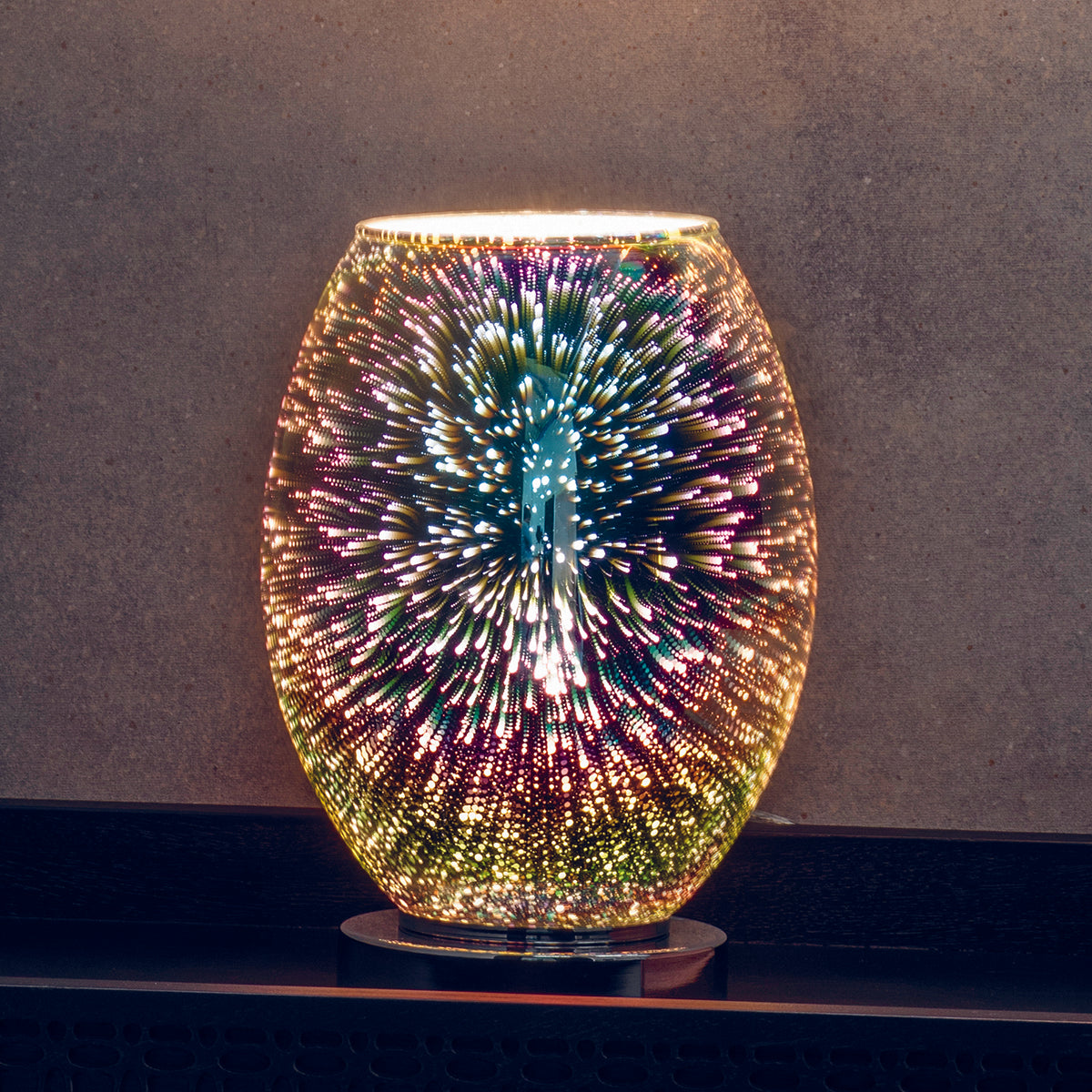 Astrid Holographic Glass Table Lamp in Chrome