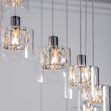 Elara Clear Glass Twelve Light Pendant in Chrome