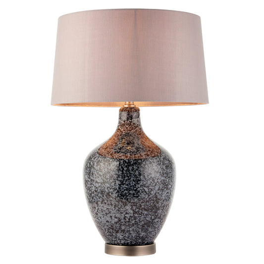 Iris Table Lamp in Grey Black with Mink Shade