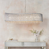 Fergus Clear Crystal Eight Light Pendant in Chrome