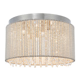 Fergus Clear Crystal Ten Light Flush Light in Chrome