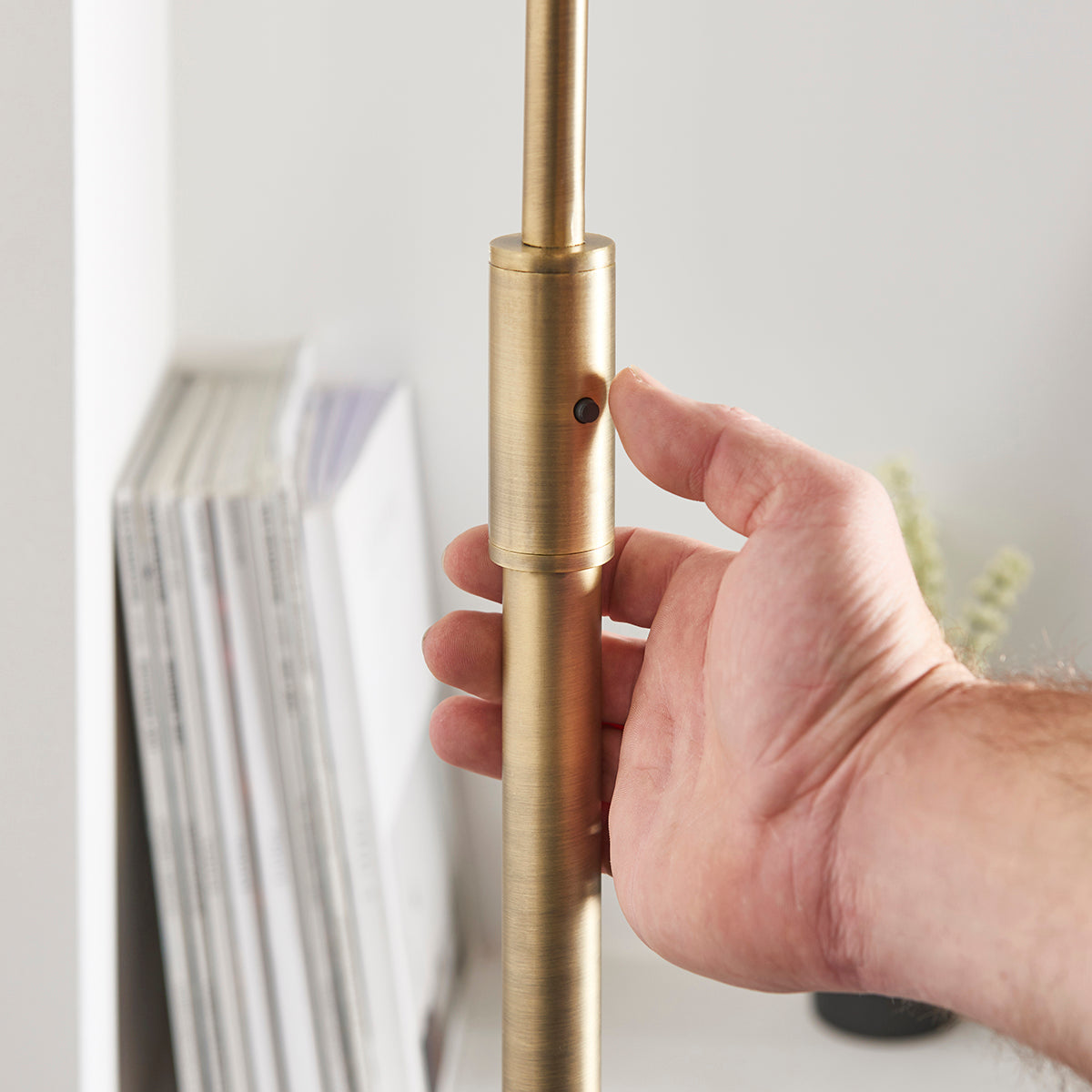 Moon Curved Floor Lamp in Brass, Black Marble and Opal