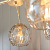 Ripple Five-Light Semi-Flush Ceiling Light in Brushed Brass