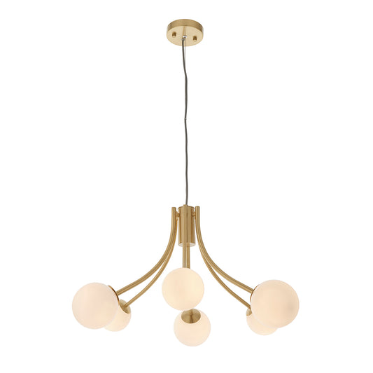 Sprout Six-Light Pendant in Brass