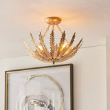 Nola Three Light Flush Light in Gold Leaf