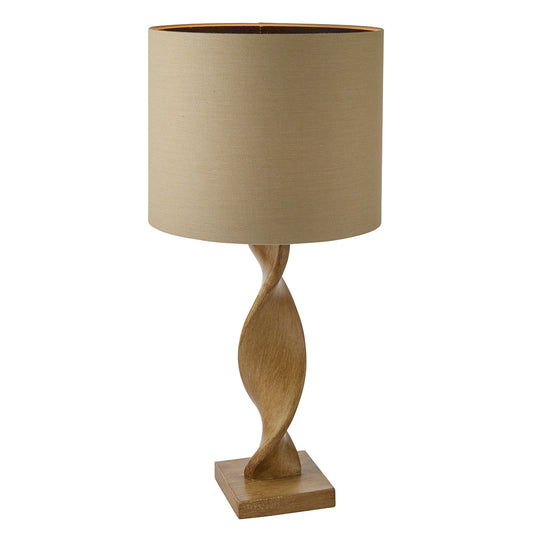 Twisted Table Lamp in Oak