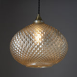 Lottie Champagne Glass Pendant in Antique Brass