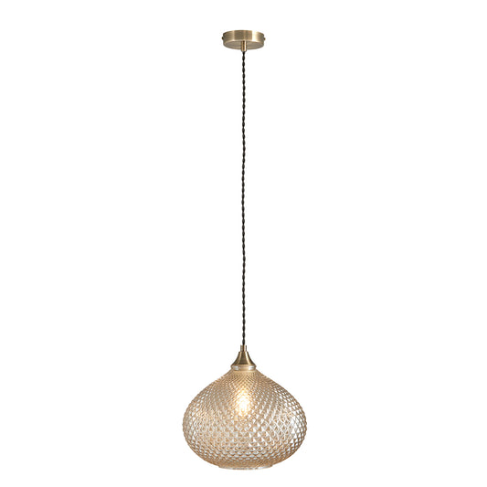 Lottie Champagne Glass Pendant in Antique Brass