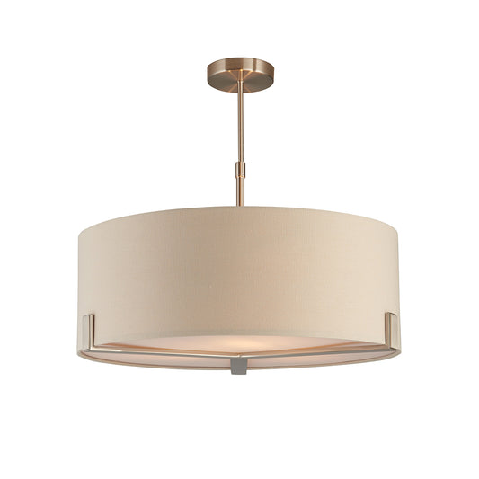 Satin nickel plate & grey fabric