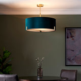 Matt antique brass plate & green velvet