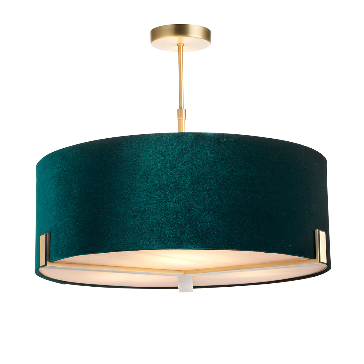 Matt antique brass plate & green velvet
