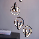 Flair Eight Light Pendant in Textured Black