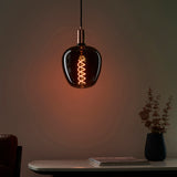 Double-Helix Round Smoked Glass Decorative Bulb