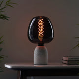 Double-Helix Round Smoked Glass Decorative Bulb