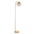 Ripple Champagne Lustre Floor Lamp in Satin Brass