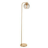 Ripple Champagne Lustre Floor Lamp in Satin Brass