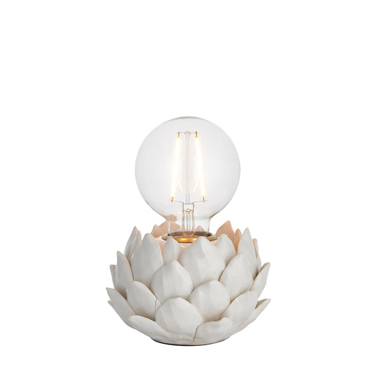 Elyse Table Lamp in Oatmeal Crackle and Antique Brass