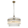 Seraphina Clear Glass Five Light Pendant in Antique Brass