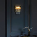 Seraphina Clear Glass Wall Light in Antique Brass