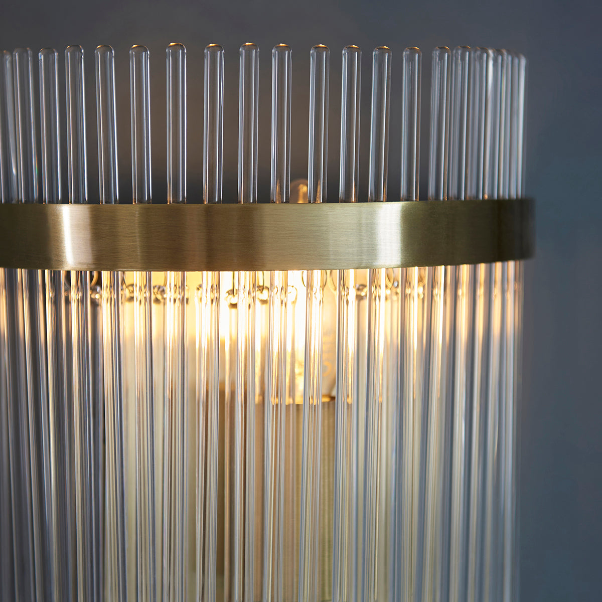 Seraphina Clear Glass Wall Light in Antique Brass