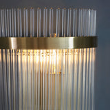 Seraphina Clear Glass Wall Light in Antique Brass