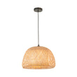Estelle Natural Bamboo Dome Pendant in Matt Black