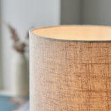 Faris Natural Eucalyptus Wood Table Lamp with Natural Linen Shade
