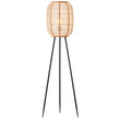 Ren Natural Bamboo Tripod Floor Lamp in Matt Black
