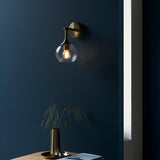 Madeline Spiral Glass Wall Light in Antique Brass