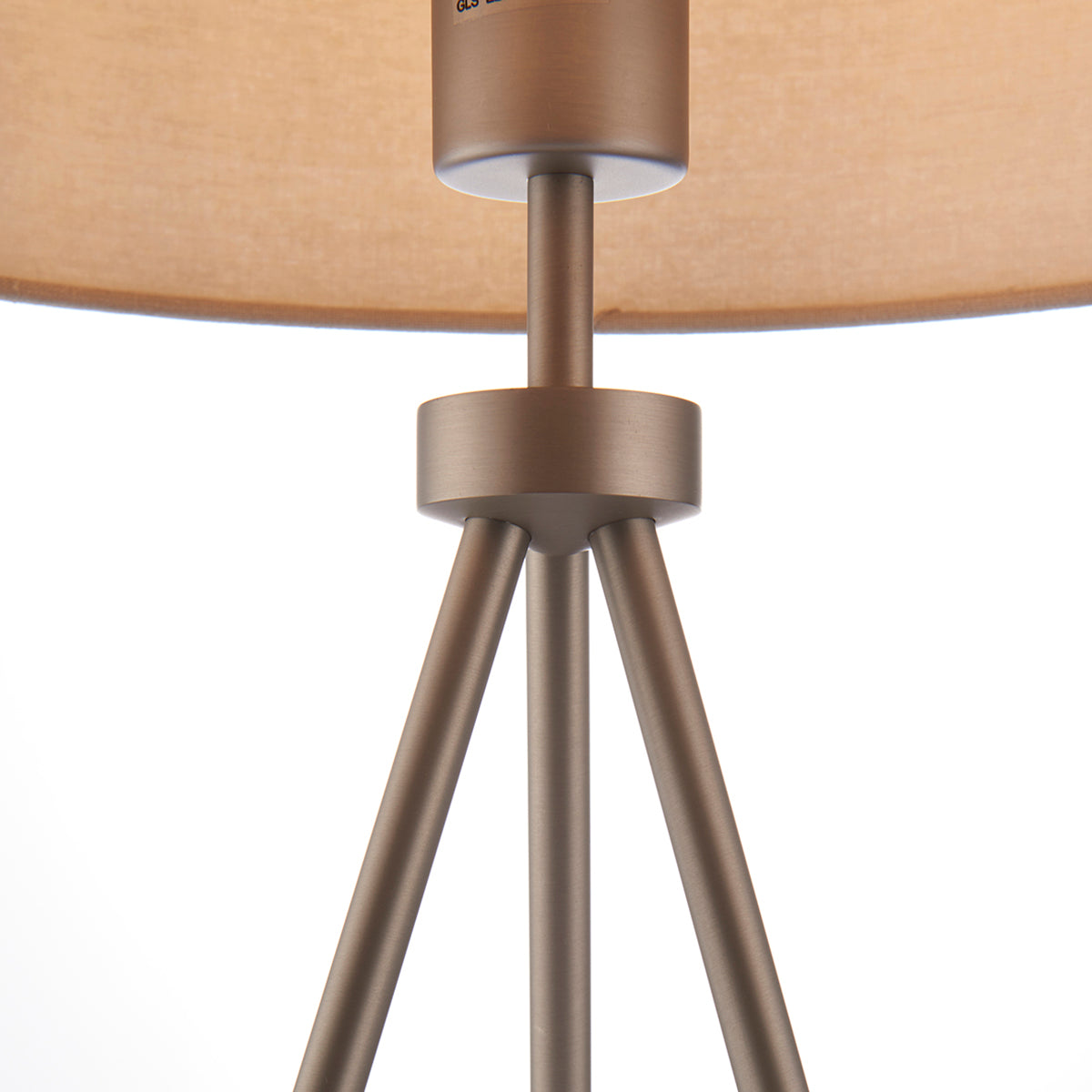 Milo Tripod Table Lamp in Matt Nickel with Grey Fabric Shade
