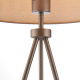 Milo Tripod Table Lamp in Matt Nickel with Grey Fabric Shade